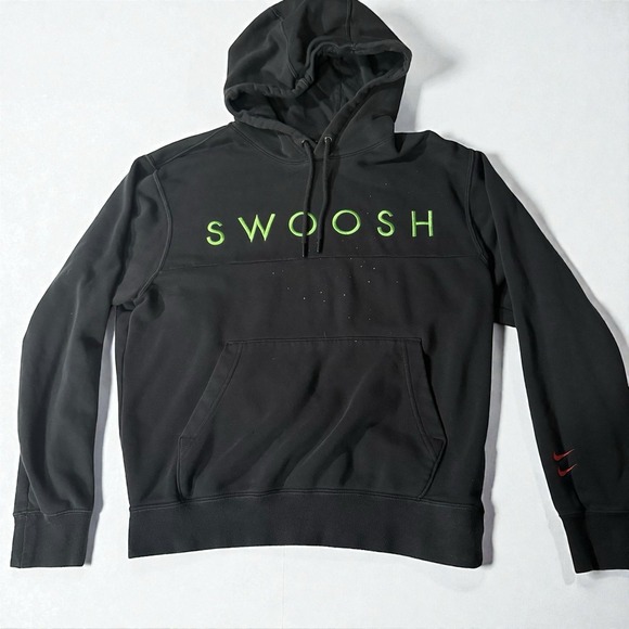 Nike Other - Nike Swoosh Mens Small Hoodie Black Pullover Spell Out Logo Sportswear Excellent
